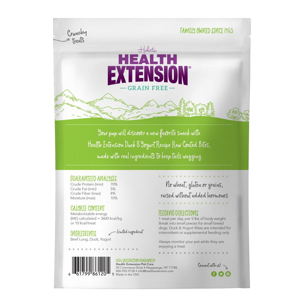 Health Extension Grain Free Bully Puffs Duck & Yogurt Dog Treat 5oz