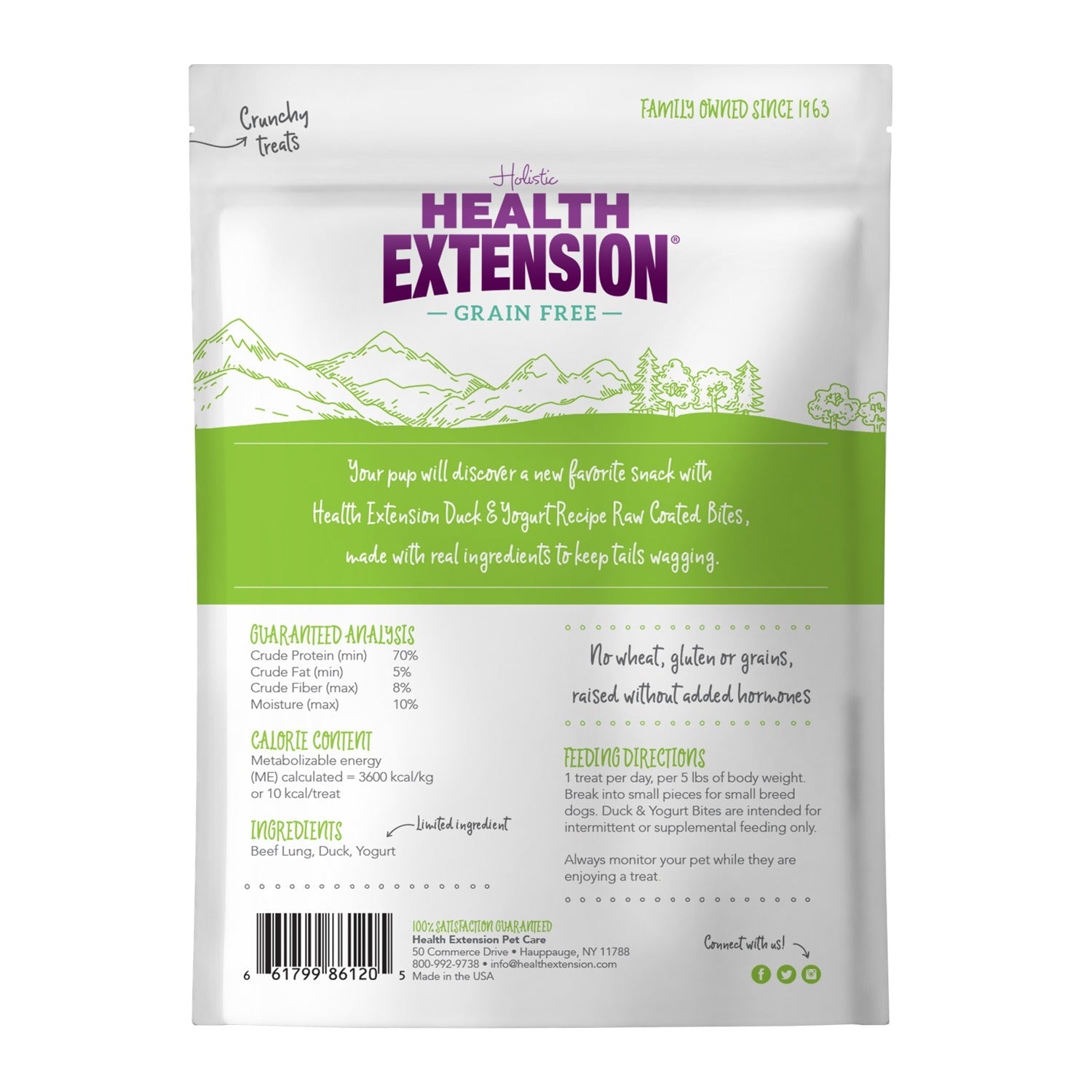 Health Extension Grain Free Bully Puffs Duck & Yogurt Dog Treat 5oz