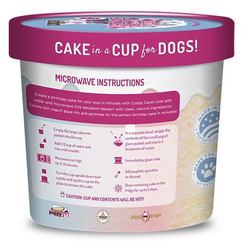 Cuppy Cake - Microwave Cake in A Cup - Birthday Cake Flavored with Pupfetti Sprinkles