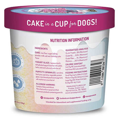 Cuppy Cake - Microwave Cake in A Cup - Birthday Cake Flavored with Pupfetti Sprinkles