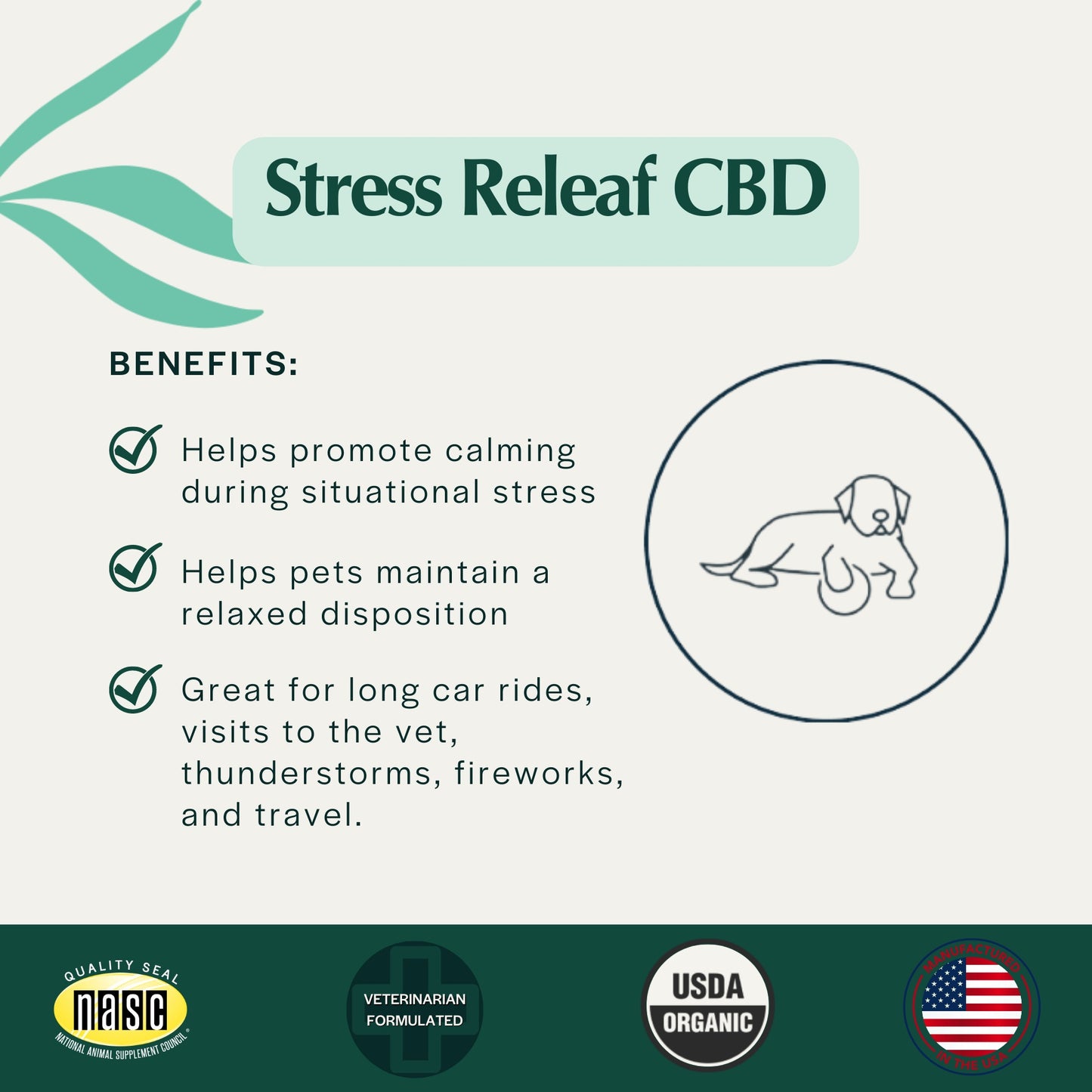 Pet Releaf Stress Releaf Peanut Butter Carob CBD Edibites for Small Dogs