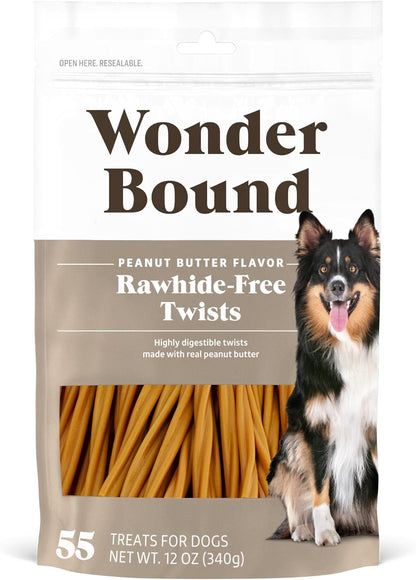 Wonder Bound Peanut Butter Flavor Dog Twist Sticks - 55 Count
