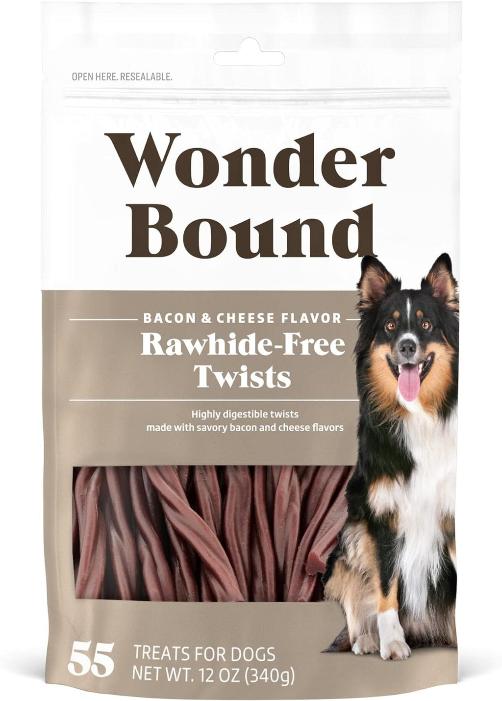 Wonder Bound Bacon &amp; Cheese Flavor Dog Twist Sticks - 55 Count