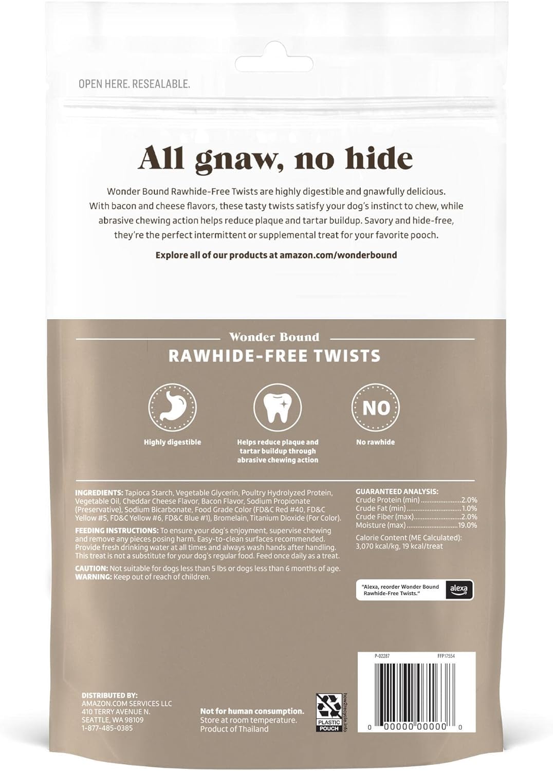 Wonder Bound Bacon &amp; Cheese Flavor Dog Twist Sticks - 55 Count