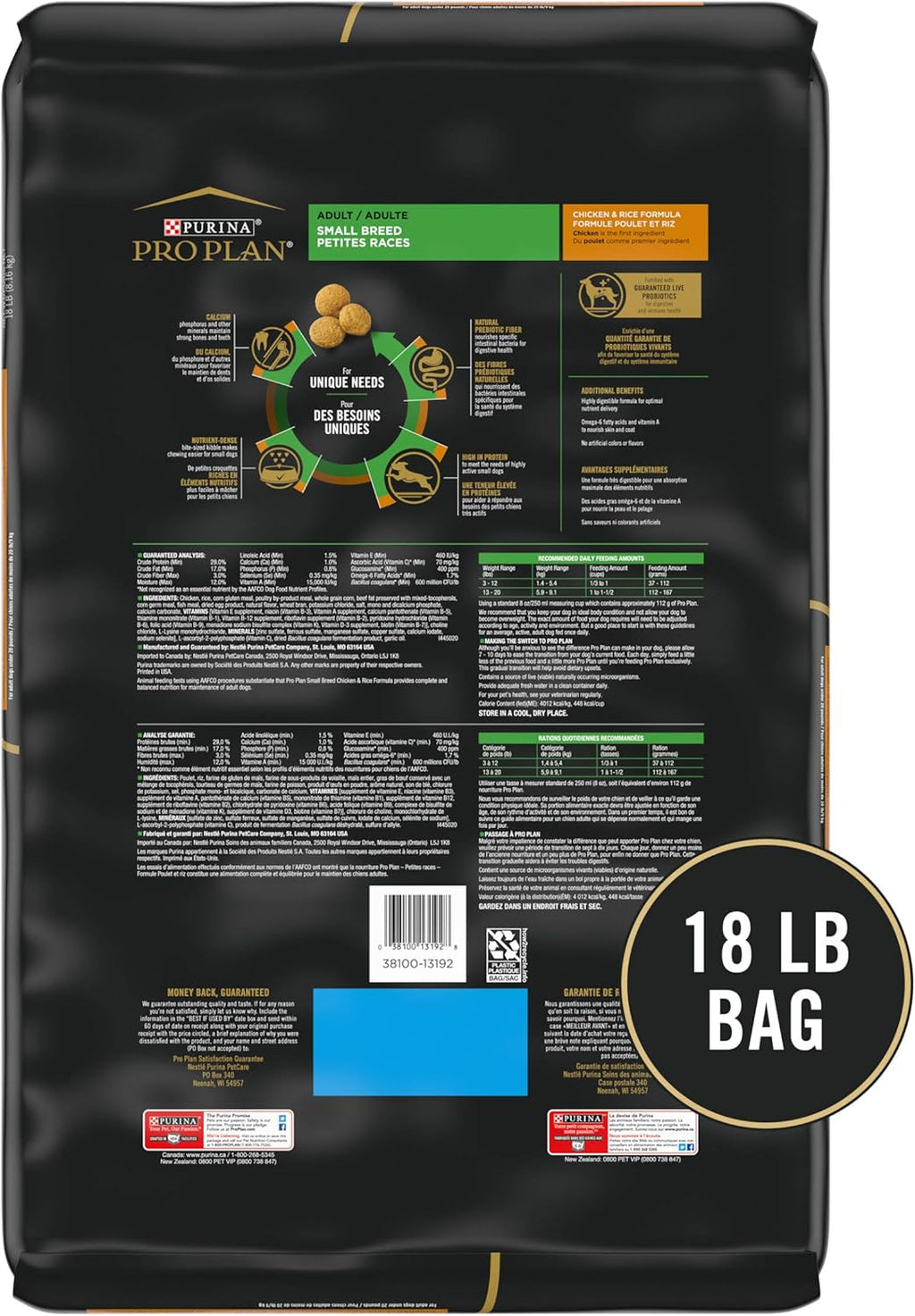 Purina Pro Plan High Protein Small Breed Dog Food, Chicken & Rice Formula