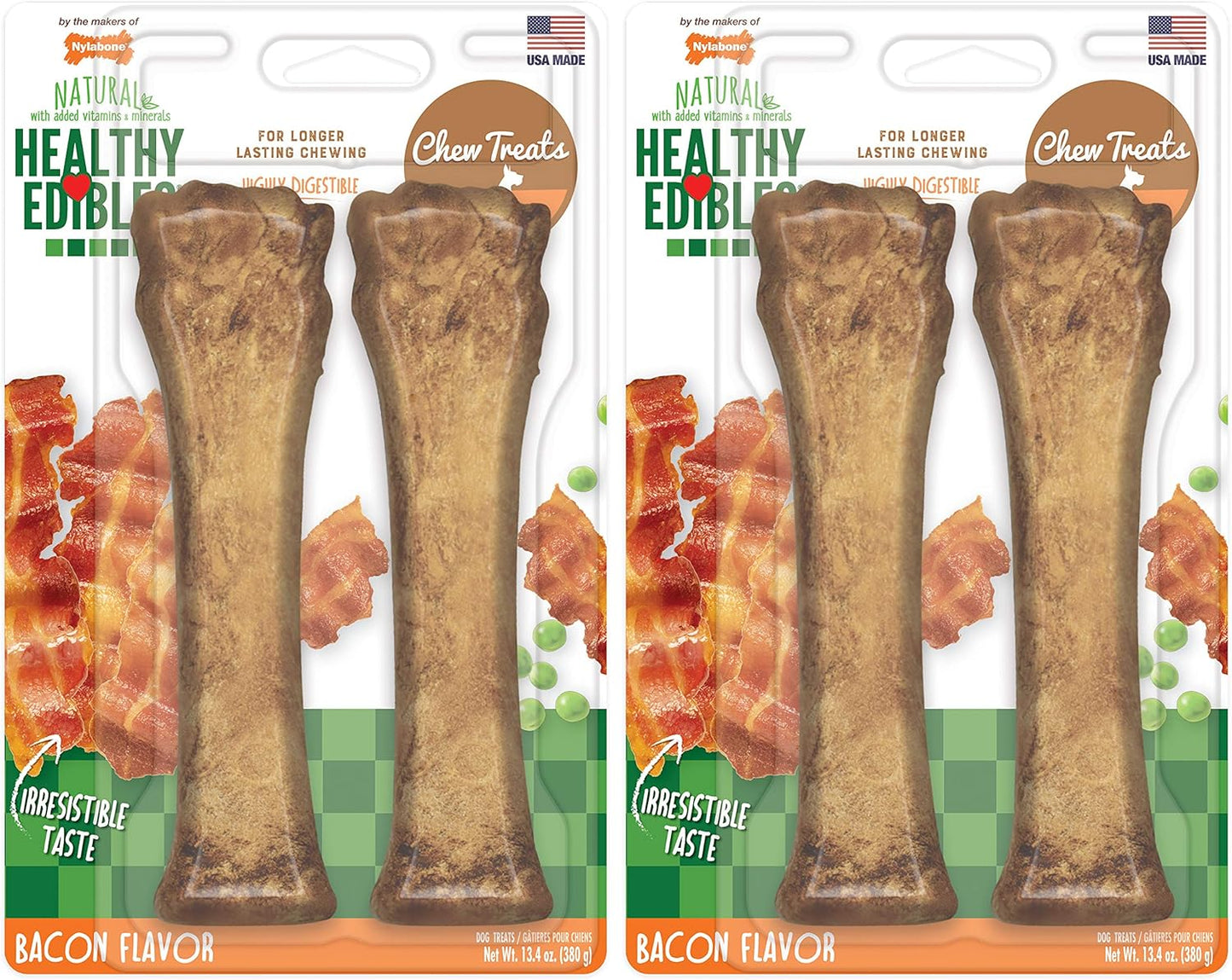Nylabone Healthy Edibles Natural Dog Chews Long Lasting Roast Beef Flavor Treats for Dogs, X-Large/Souper (2 Count