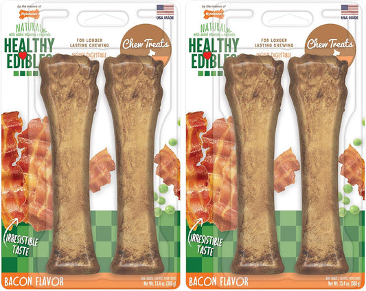 Nylabone Healthy Edibles Natural Dog Chews Long Lasting Roast Beef Flavor Treats for Dogs, X-Large/Souper (2 Count