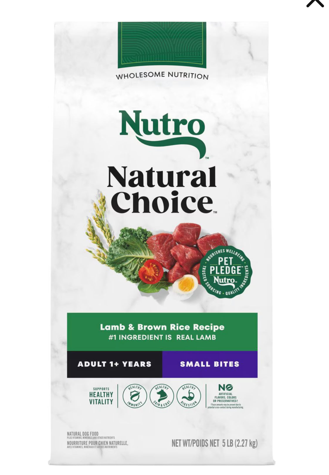 Nutro Natural Choice Small Bites Lamb and Brown Rice Recipe Adult Dry Dog Food, 30 lb