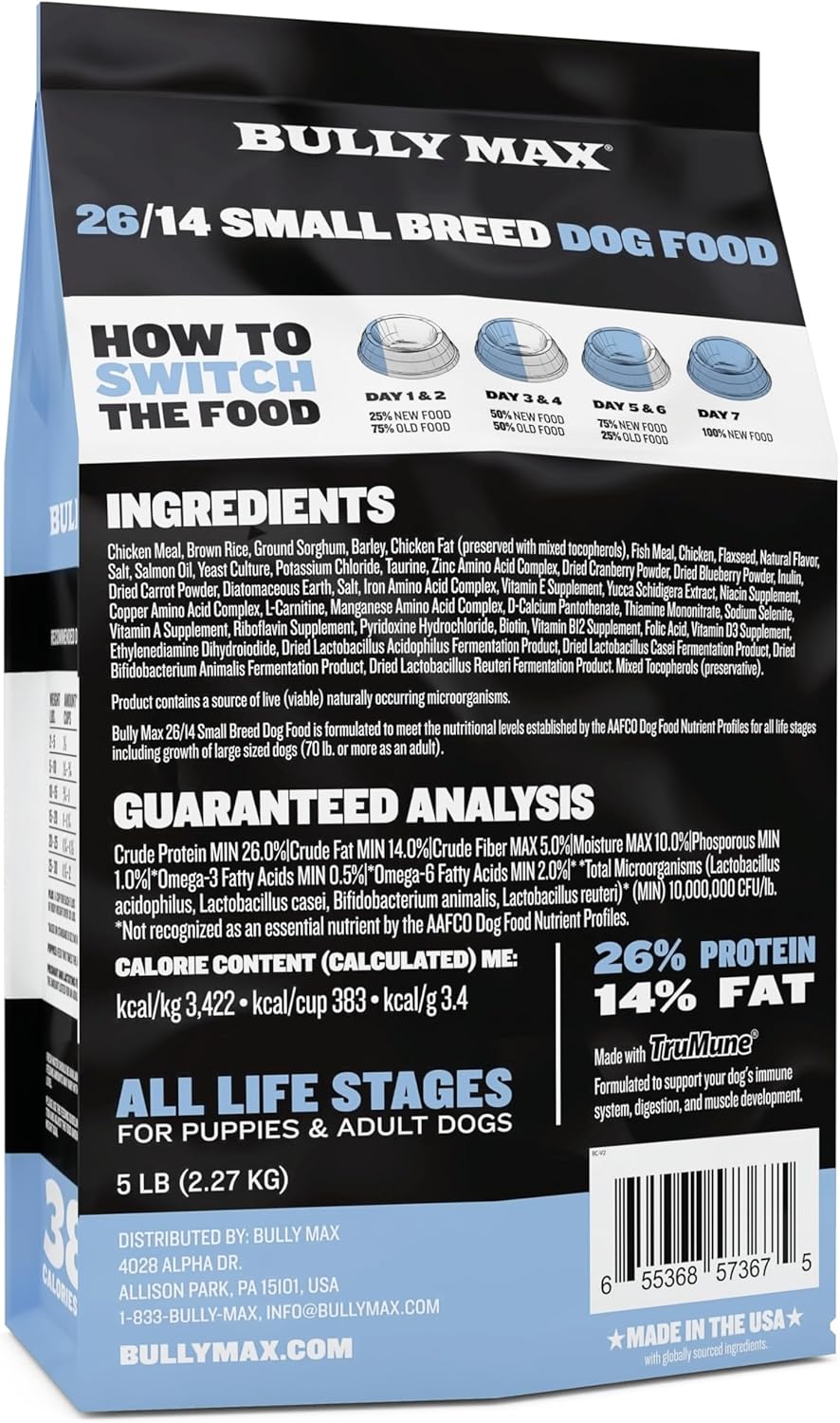 Bully Max Adult 26/14 Small Breed Chicken Dry Dog Food,