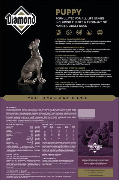 Diamond Puppy Formula Dry Dog Food, 40-lb bag, bundle of 2